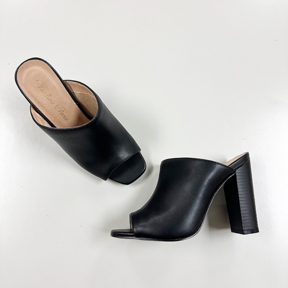 Heels Mule from Fashion Focus - S012-2 Black
